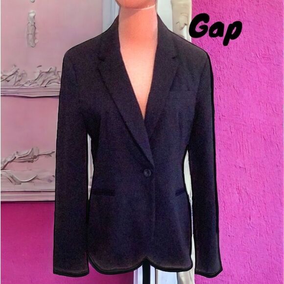 GAP WOMENS BLAZER COAT JACKET NAVY BLUE SIZE 8 - Picture 1 of 6